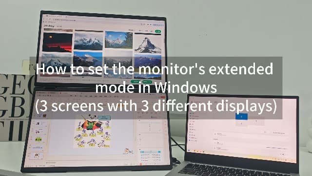 InnoView Laptop Screen Extender 15.6" Dual Portable Monitors 1080P FHD Stacked Folding Triple Monitor HDMI USB-C Portable Dual Monitor for Laptop Windows Mac (No Driver Needed)