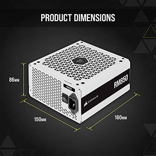 CORSAIR RM Series (2021), White, RM850, 850 Watt, 80 Plus Gold Certified, Fully Modular Power Supply