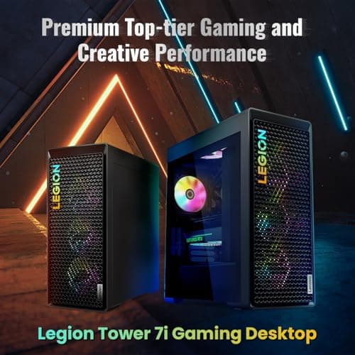 Lenovo Legion Tower 7i Gen 8 Intel i9-14900KF, NVIDIA GeForce RTX 4080 Super Premium Gaming Desktop, 64GB DDR5, 4TB SSD, RGB Light, Wired M&KB, Wi-Fi 6, Bundle USB-C Travel Hub Gen2 Dock
