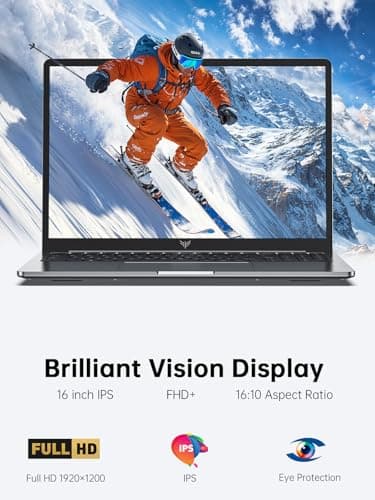 16.0-inch Gaming Laptop, 16GB DDR4 512GB SSD Laptop Computer, Windows 11 Laptop with 12th Quad-Core Processor(Up to 3.6GHz), 1920P FHD Display, WiFi 6, USB3.2, Type_C