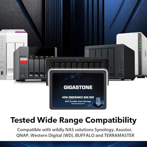 Gigastone 2TB NAS SSD Drive (4-Pack) 24/7 Durable TLC High Endurance RAID Data Storage Network Attached Storage 2.5" SATA Internal Solid State Hard Drives