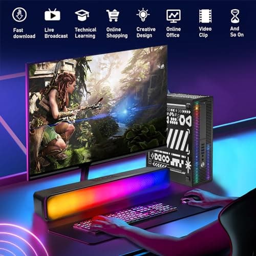 HP RGB Gaming Desktop Computer, Intel Quad Core I5-6500 up to 3.6G, Radeon RX 550 4G, 16GB DDR4, 1TB SSD, RGB Keyboard & Mouse, 600M WiFi & BT 5.0, Win 10 Pro (Renewed)