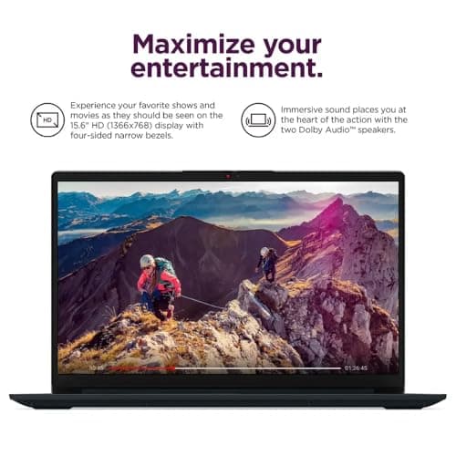 Lenovo Ideapad 1 15.6" HD Laptop, Intel Celeron N4500, 4GB DDR4, 128GB eMMC, W11HS, One-Year Microsoft Office 365, Abyss Blue, 82LX00D3US
