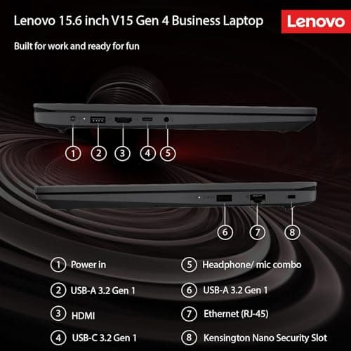 Lenovo V15 Business Laptop with Microsoft Office 365, AMD 7000-Series Processor (Outperforms i5-1130G7), 15.6" FHD LED Display, 16GB RAM, 1TB SSD, Ethernet RJ-45, Wi-Fi 6, Windows 11 Pro, WOWPC USB
