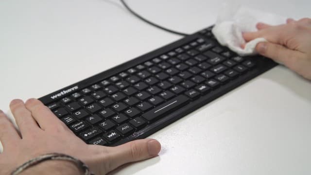 WetKeys "Touchpad Plus Professional-Grade Rigid Silicone Washable Keyboard with Touchpad (USB) (Black) | KBWKRC106T-BK