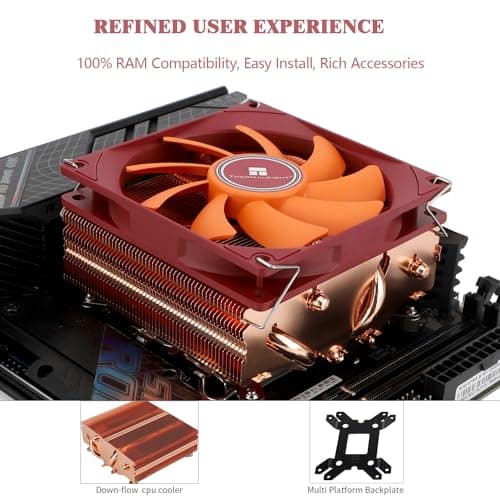 Thermalright AXP90-X53 Full Cooper Low Profile CPU Cooler ITX,with 92mm TL-9015R Slim PWM Fan ITX CPU Cooler,AGHP Technology,53mm Height,for AMD AM4 AM5/Intel 1700/1150/1151/1200/1851(AXP90 X53 Full)