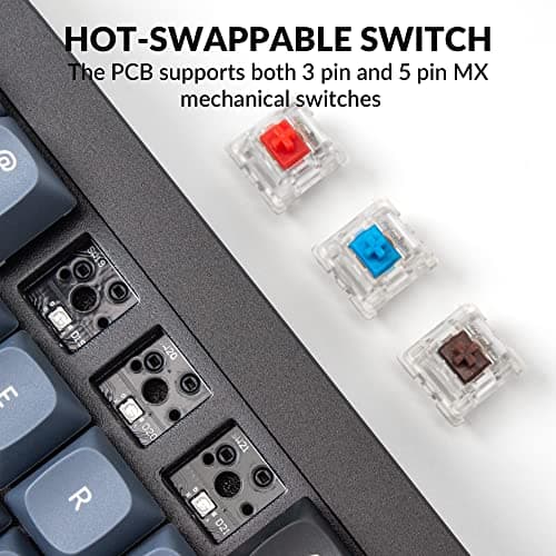 Keychron Q7 Wired Custom Mechanical Keyboard, 70% Layout QMK/VIA Programmable Macro with Hot-swappable Gateron G Pro Brown Switch Double Gasket Compatible with Mac Windows Linux (Black)