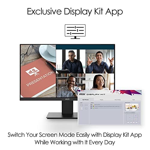 msi Pro MP241X 24” Monitor, Full HD 1080p, 75Hz Refresh Rate, Anti-Glare Display, Less Blue Light, VESA Mountable, HDMI and VGA, Black