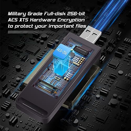 INNPLUS Secure 32GB Encrypted USB 3.0 Flash Drive - 256-bit Hardware Encryption, Password Protected, Compatible With MAC/Windows/Linux/Embedded Systems - Gray