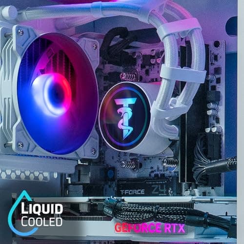 ViprTech Ghost 3.0 Liquid-Cooled PC - AMD Ryzen 5 5600X (12-LCore 4.6Ghz), RTX 4060 8GB, 32GB DDR4 3200, 1TB NVMe SSD, VR-Ready, Streaming, WiFi, RGB, Win 11, Warranty, Gaming Desktop Computer