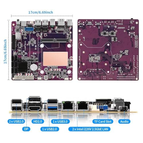 NAS Mainboard N150 Mini ITX, 2 x i226V 2.5GbE LAN NAS Motherboard, Barebone, 1 xDDR5, 2 xM.2 NVMe SSD Slot, 6 xSATA3.0, 1 xPCIe3.0 x4 Slot, TF Card Slot, SPK/MIC