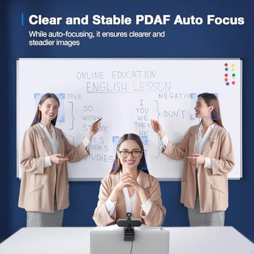 EMEET C960 4K Webcam for PC, 4K UHD Sony Sensor, PDAF Auto Focus, Dual AI Noise-Cancelling Mics, Auto Light Correction, 73° FOV, Plug&Play Webcam w/Privacy Cover, Works w/Zoom/Teams/Skype/Google Meet