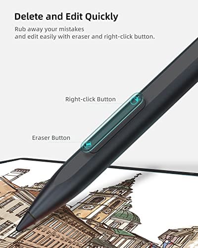 Metapen Stylus Pen M1 for Microsoft Surface (75-Day Battery Life, Smooth Writing), Compatible with Surface Pro 11/10/X/9/8/7/6/5/4/3/Book 3/Laptop 4/Studio 2, ASUS VivoBook Flip 14 for Students&Doers