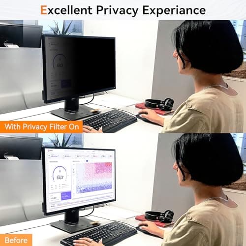 [2 Pack] 24 Inch Computer Privacy Screen for 16:9 Aspect Ratio Widescreen Monitor, Eye Protection Anti Glare Blue Light Computer Monitor Privacy Filter, Removable Anti-Scratch 24in Protector Film