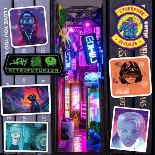 Cyberpunk Stickers for Kindle Boys Cyberpunk Stickers for Water Bottles Scrapbook Laptop Book Waterproof(75 Pcs)