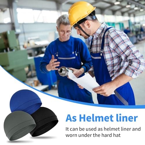 3 pcs Skull Caps, Lightweight Helmet Liner, Breathable Cycling Cap, Cooling Sweat Beanie for Men Women Running Cycling