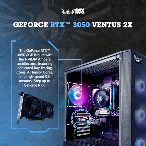 Tomcat Desktop Pc Ryzen 5 5500, RTX 3050 6GB, (2 * 8GB) 16 Gb RAM 3600 RGB, SSD 480GB M.2 NVME, W11, WiFi Ready, Mouse and Keyboard, 1 Year Manufacturer