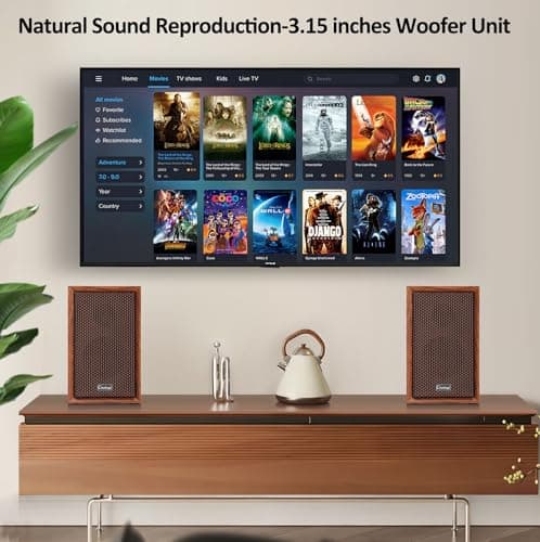 40W Computer Speakers,2.0 AC Powered Wooden PC Speakers with Strong Bass,7.28" X 2 AC Powered USB/Bluetooth Bookshelf Speakers with USB Input for DSP PC Speaker, Wooden Speaker for Laptop (C5201-US)