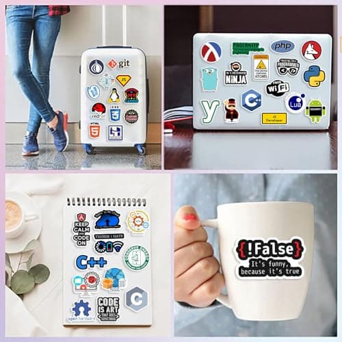 100 PCS Programming Stickers for Developers, Coders, Programmers, Hackers, and Engineers | Laptop Decals for Tech Enthusiasts