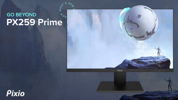 Pixio PX259 Prime 24.5 inch (24 inch / 25 inch Equivalent) 280Hz (144Hz Supported) Refresh Rate FHD 1080p Resolution Fast Nano IPS Panel 1ms GTG Response Time Gaming Monitor with AMD FreeSync Premium