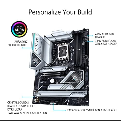 ASUS Prime Z790-A WiFi 6E LGA 1700(Intel 14th,13th&12th) ATX Motherboard (16+1 DrMOS, PCIe 5.0,DDR5,4X M.2 Slots,2.5 Gb LAN,USB 3.2 Gen 2 Front Panel Type-C, Thunderbolt 4/USB4, DP)