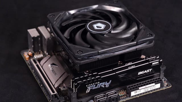 ID-COOLING IS-55 Black CPU Cooler Low Profile 55mm Height CPU Air Cooler 5 Heatpipes 120x120x15mm Slim Fan, CPU Fan for Intel LGA1851/1700/115X/1200; AMD AM4/AM5