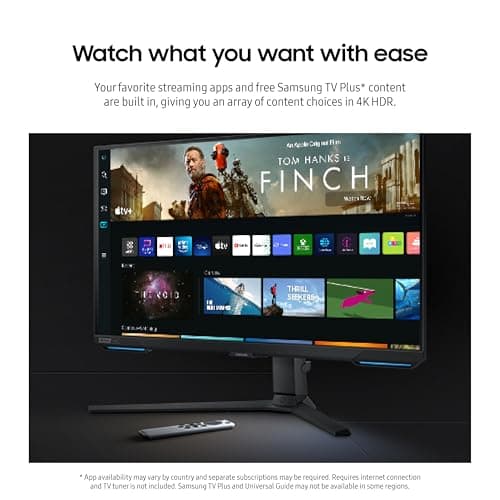 SAMSUNG 28” Odyssey G70B Series 4K UHD Gaming Monitor, IPS Panel, 144Hz, 1ms, HDR 400, G-Sync and FreeSync Premium Pro Compatible, Ultrawide Game View, LS28BG702ENXGO, Black