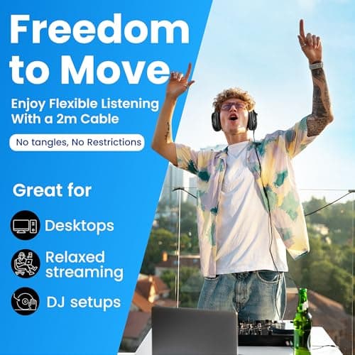 PHILIPS Over Ear Wired Stereo Headphones for Podcasts, Studio Monitoring and Recording Headset for Computer, Keyboard and Guitar with 6.3 mm (1/4") Add On Adapter