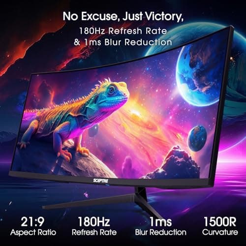 Sceptre New Curved 34-inch Gaming Monitor 3440 x 1440 180Hz 1500R DP x2 HDMI x2 Build-in Speakers 2025