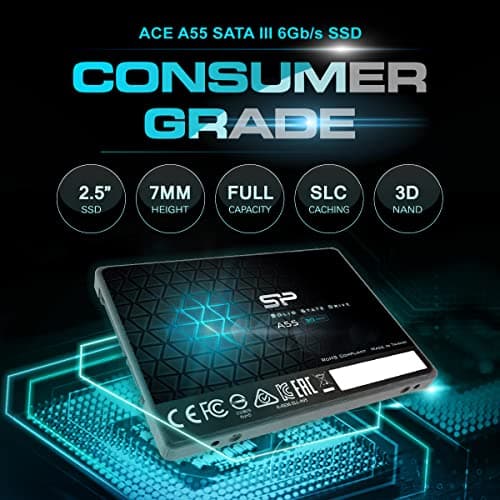 SP 1TB SSD 3D NAND A55 SLC Cache Performance Boost SATA III 2.5" 7mm (0.28") Internal Solid State Drive (SP001TBSS3A55S25)