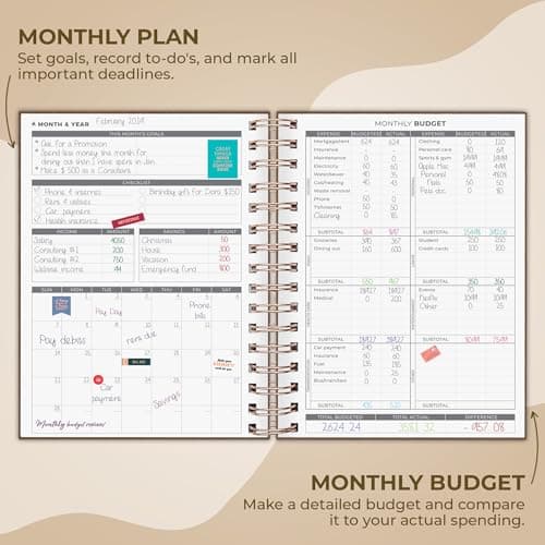 Clever Fox Budget Planner Spiral – Expense Tracker Notebook – Monthly Budgeting Organizer, Finance Logbook & Accounts Book to Control Your Money – Undated Bill Tracker, 6.3x8.4” - Brown