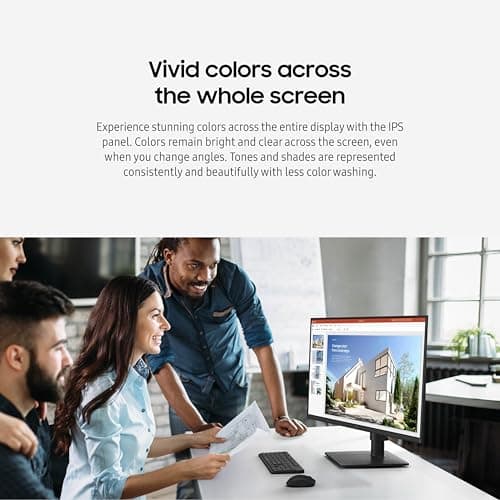 Samsung 24” (S40GD) Borderless Business Monitor with IPS Panel, 100Hz Refresh Rate, Eye Saver Mode, Ergonomic Design, Game Picture Mode, LS24D402GANXGO, 3 Yr Warranty