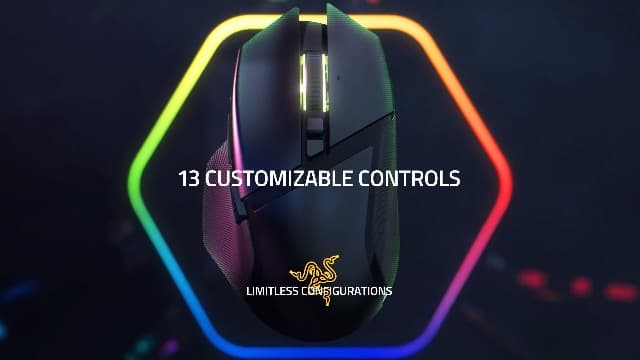 Razer Basilisk V3 Pro 35K Wireless Gaming Mouse: HyperScroll Tilt Wheel - 35K DPI Optical Sensor Gen 2-13 Customizable Controls - Chroma RGB - Optical Switches Gen 3 - Up to 140 Hr Battery - Black