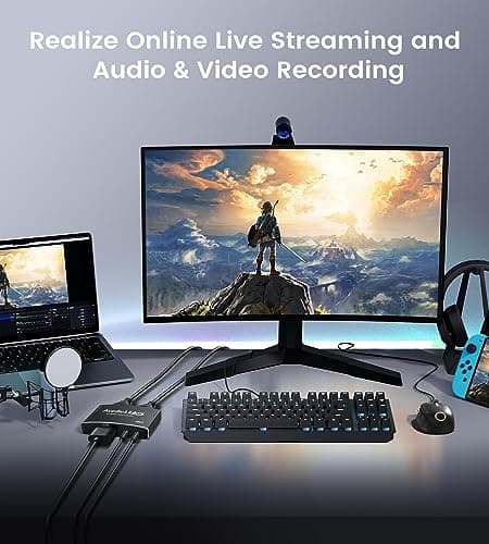 4K HDMI Video Capture Card, avedio links Video Capture Card 1080P 60FPS,USB C/A 3.0 Game Capture Card for Streaming Works for PS5 PC Switch Camera OBS (Black)