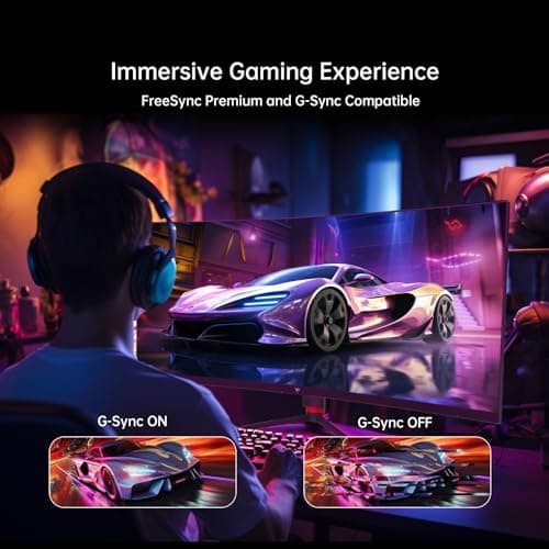 34'' Curved Ultrawide Gaming Monitor, 21:9, 3440x1440p 165Hz 1ms, 1500R Curved Monitor, Freesync G-sync, Picture by Picture,PIP, Height/Tilt/Swivel/Pivot