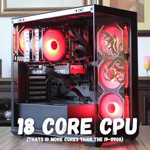 The Horizon Extreme I7 RTX Gaming Desktop PC || i7 E5-2699V3 18-Core || RTX 5060 TI || 64GB RAM || SSD + 4TB HHD || 650 W 80+ Gold Power Supply || 1200 Mbps WiFi Ready || Windows 11 Pro