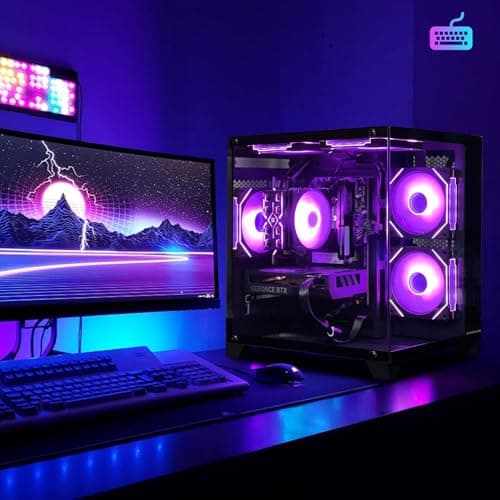 Gaming PC Desktop Computer,Intel Core i5 13400F,RTX 4060 8G,32GB DDR4 RAM 1TB SSD,ARGB Fan,Prebuilt Computer Tower for Gaming and Office