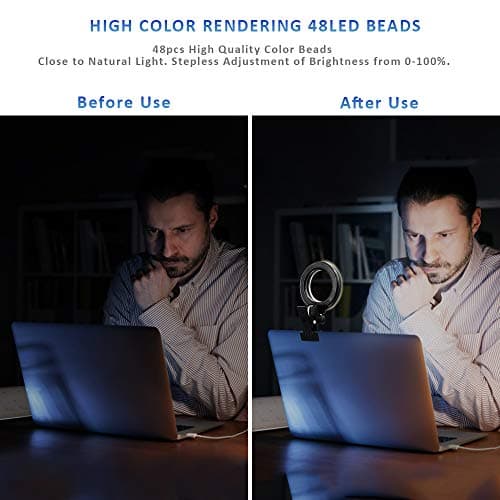 Video Conference Lighting Kit, Ring Light for Monitor Clip On,for Remote Working, Distance Learning,Zoom Call, Self Broadcasting and Live Streaming, Computer Laptop Video Conferencing