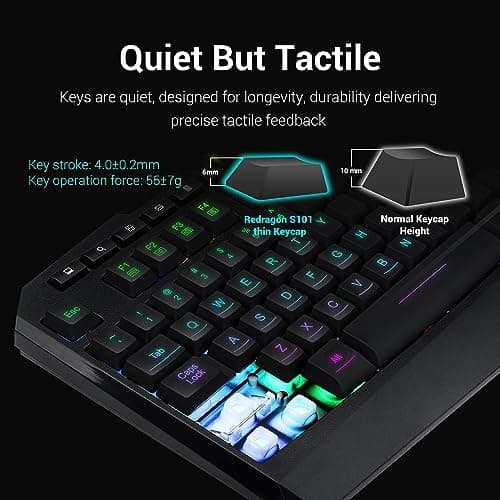 Redragon S101 Gaming Keyboard, M601 Mouse, RGB Backlit Gaming Keyboard, Programmable Backlit Mouse, Value Combo Set [New Version]