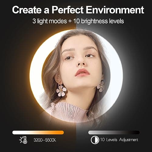 EMART 10" Ring Light with 55" Extendable Tripod Stands and Phone Holder, Dimmable LED Circle Round Light for Selfie Camera Photography/Makeup/YouTube Video/Vlogging/Live Streaming