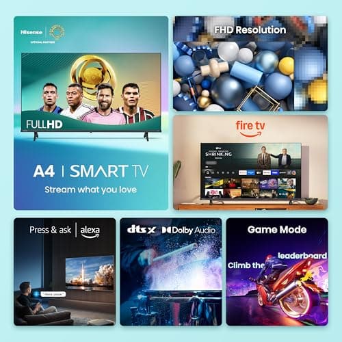 Hisense 40-Inch Class A4 Series FHD 1080p Smart Fire TV (40A4NF, 2025 Model) - DTS Virtual: X, Slim Bezel Design, Alexa Built in