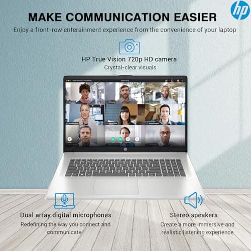 HP 2025 17 Inch Laptop Computer, 17.3 IPS FHD Business Laptop PC, AMD Ryzen 5 6-Core, 64GB RAM 2.5TB Storage (2TB SSD+512GB Docking Set), Windows 11 Pro Lifetime Office, 10-Key Number Pad