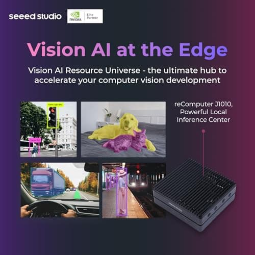 Seeed studio NVIDIA Jetson Nano Edge AI Device - reComputer J1010 Kit, Aluminium Case, Pre-Installed Jetpack System. Mini PC with 0.5 TFLOPs (FP16), Power Supply NOT Included