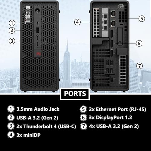Lenovo ThinkStation P3 Ultra Small Form Factor i7-13700T, 64GB DDR5, 1TB NVMe, T400 4GB Graphics, WiFi 6 + BT, RJ-45, 3X miniDP, 3X DP Port (6 Monitor max), Win 11 Pro, 3YR, Business Desktop