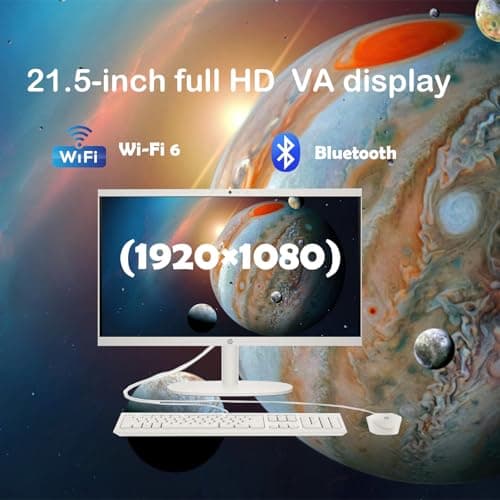 HP 2025 All-in-One Computer | 32GB RAM & 1TB SSD | 21.5" FHD VA Display | Intel Celeron J4025 | Windows 11 Pro | UHD Graphics 600 | Wi-Fi 6 | Student & Business | White