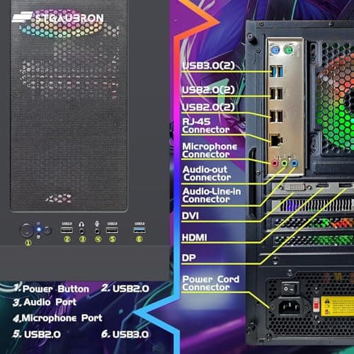 STGAubron Gaming PC Computer Desktop, Radeon RX 560 4G, Intel i7 Xeon E5 up to 3.0GHz, 16GB RAM, 512GB SSD, WiFi, BT 5.0, RGB Fan x3, Windows 10 Home for Gamer, Streaming