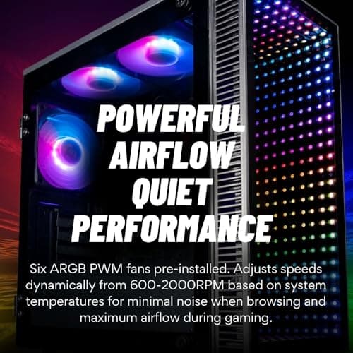 Empowered PC Continuum Micro Gaming Desktop - NVIDIA GeForce RTX 5060 Ti 16GB, AMD 8-Core Ryzen 7 5700X CPU, 32GB RAM, 2TB NVMe SSD, WiFi, Windows 11 Pro - RGB Gamer Computer