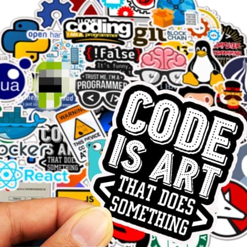 Tuqiso Programming Stickers for Developers, Coders, Programmers, Hackers, Geeks, and Engineers,Developper Stickers for Laptop (50 pcs)