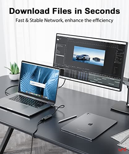 uni USB-C to Ethernet Adapter 2.5 Gbps, Blazing Fast Type-C(Thunderbolt 4/3 Compatible) to RJ45 Adapter, Sturdy Aluminum Gigabit Network Adapter, for MacBook Pro/Air 2023, Laptops, PC, NAS, etc.
