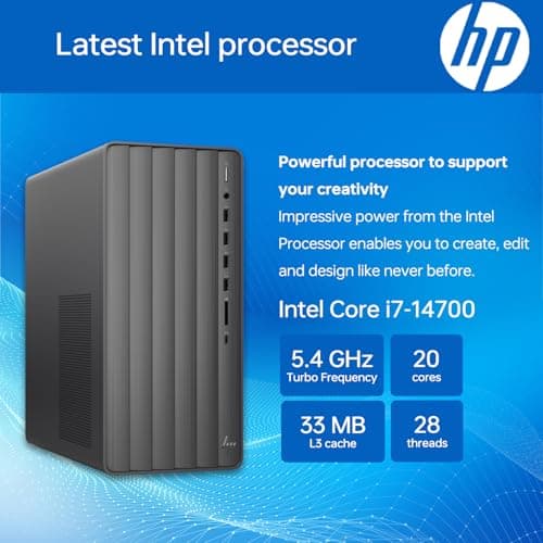HP Envy Intel i7 Premium Tower Desktop, 32GB RAM, 1TB SSD, Wi-Fi 6, Windows 11 Pro, Black, with ADATA 512 External SSD Bundle